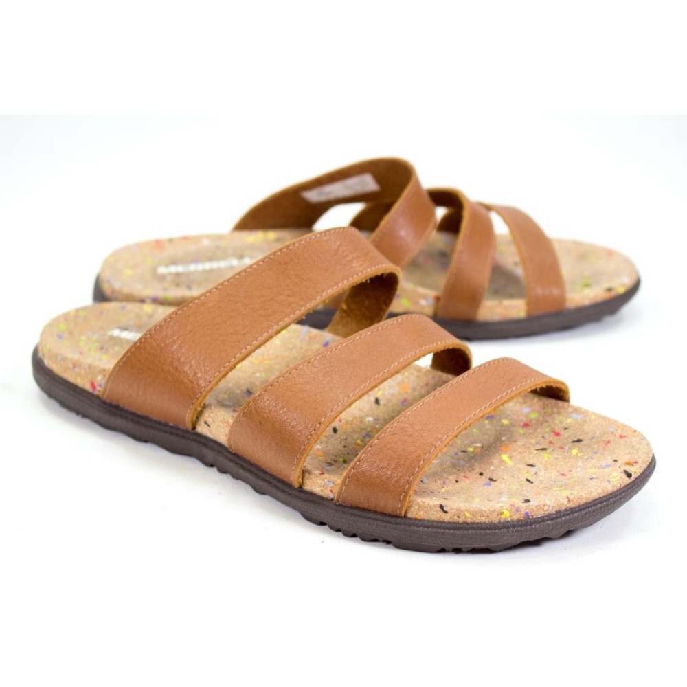 Merrell Napa Valley Womens SIze US 8 Slip-On Sandals Slides Chardonnay Brown